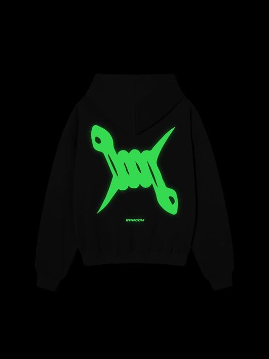 RANDOM LIGHTING OVERSIZE HOODIE BLACK