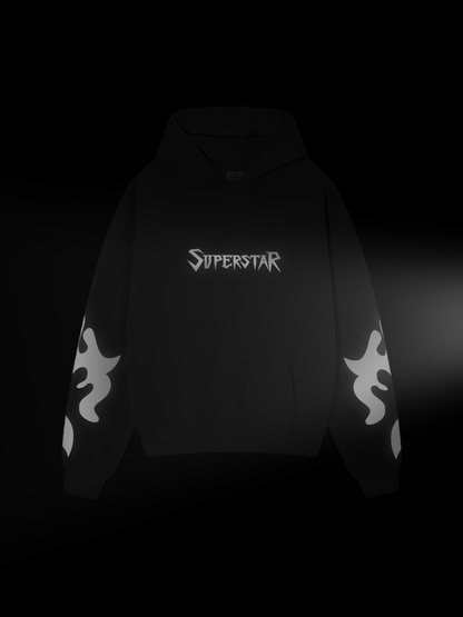 SUPERSTAR REFLECTIVE OVERSIZE HOODIE BLACK