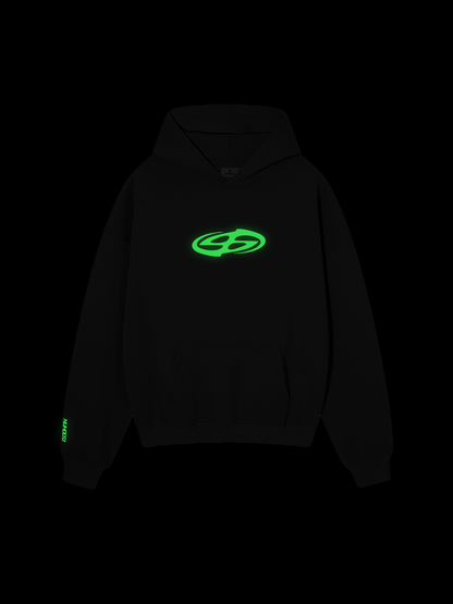 RANDOM LIGHTING OVERSIZE HOODIE BLACK