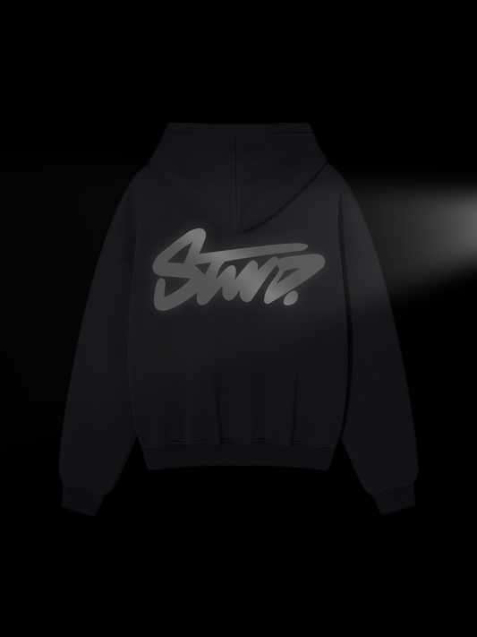 STWD REFLECTIVE OVERSIZE HOODIE DARK GREY