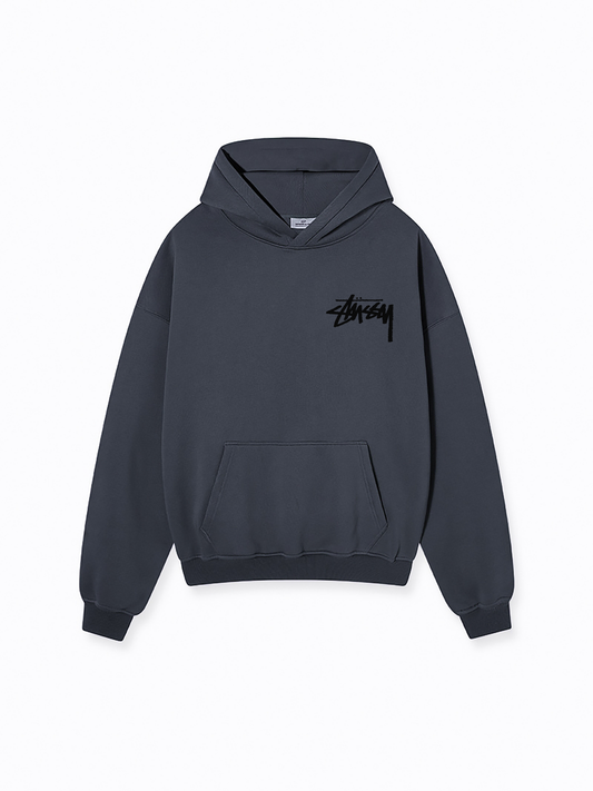 STUSSY OVERSIZE HOODIE DARK GREY